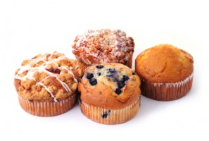 four delicious muffins